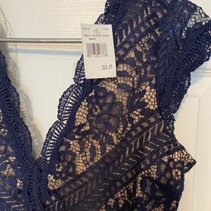 Navy blue lace midi dress size large